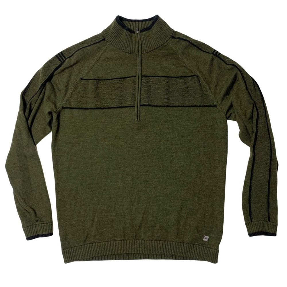 Smartwool Merino Wool Green Pullover 1/4 Zip Sweater Mens Large